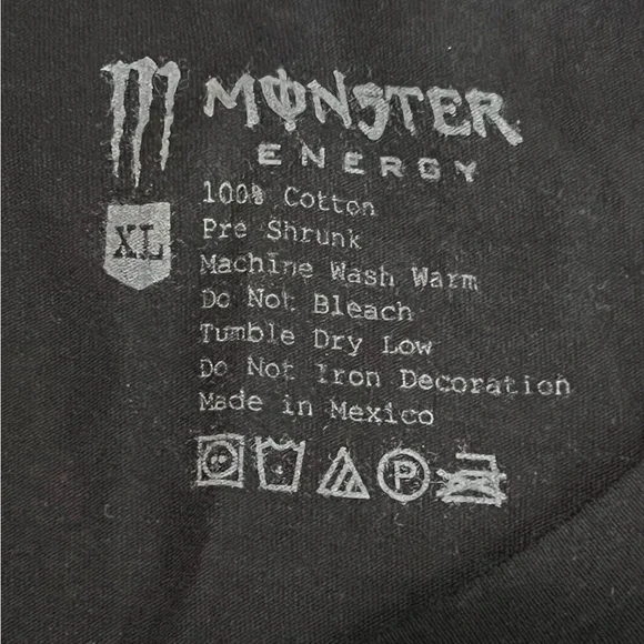Monster Energy Shirt Mens XL Black Short Sleeve T-Shirt Mi Muerta Loca Skull - Picture 11 of 11